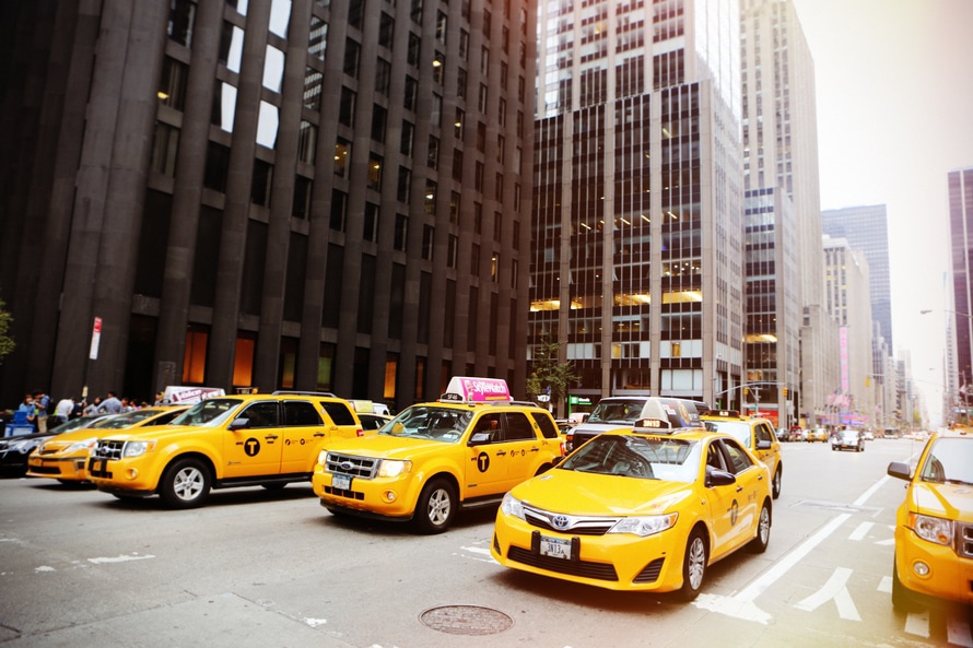 New York yellow cabs Manhattan